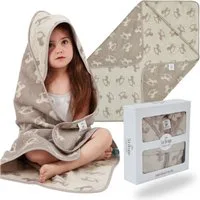 SEI Design Kapuzenhandtuch Kapuzentuch 80x80 Babyhandtuch mit Kapuze, Frottee (Liebevoll verpackt in einem hochwertigen Geschenkkarton – ideal zum Verschenken), 100% Organic Bio Baumwolle, Ideal als Badeponcho und Kuscheldecke