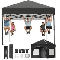 HOMALL Pavillon winterfest und wasserdicht 3x3/3x4.5/3x6m Faltpavillon Gartenpavillon, (mit Tragetasche & Sandsäcken, für Garten Camping), Spitzdach-Pavillon mit 4 abnehmbaren Seitenwänden