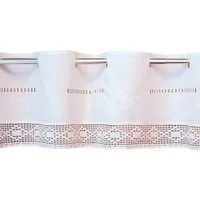 matches21 HOME & HOBBY Scheibengardine Scheiben-Gardinen Landhaus-Stil weiß Spitze 30 x 150 cm (1 St), Schlaufen, Kurz-Gardinen als blickdichter Wohnzimmer Vorhang Küchen-Gardine