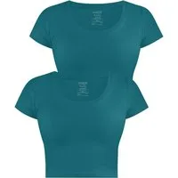 Janice Kurzarmshirt 2 x Damen crop T-Shirt Nantes Kurzes Shirt aus Baumwolle