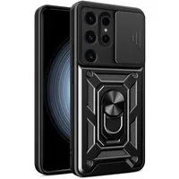 Wigento Handyhülle Für Samsung Galaxy S24 Ultra TPU Magnet Ring Kamera Cover Handy Hülle