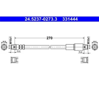ATE Bremsschlauch vorne Audi 100 A6