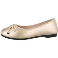 Ital-Design Damen Freizeit Ballerina (85894091) Blockabsatz Klassische Ballerinas in Gold