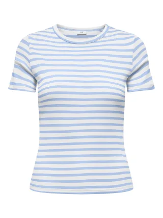 JDY - JDYLUCKY SS O NECK STRIPE TOP JRS DIA Cloud Dancer - Gr. - S