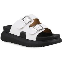 VAN HILL 21719338 LL66-236 Damen Sandaletten White 38 Sandalette Damen Pantoletten Sandaletten Plateau Basic Freizeit