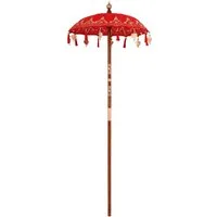 vidaXL Sonnenschirm Balinesischer Sonnenschirm Rot 125 x 125 x 260 cm
