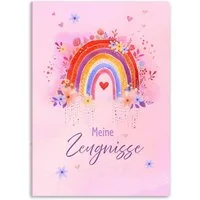 itenga Organisationsmappe itenga Zeugnismappe A4 Kunststoff Sichtbuch Motiv Regenbogen - RAINBOW