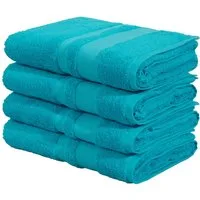 OTTO home Duschtücher Vanessa, 4 Duschtücher, 70x140cm, in Standard- und Premium-Qualität, Walkfrottee (Set, 4-St), Handtücher mit Bordüre, 100% Baumwolle, einfarbig, weich