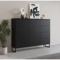 OTTO home Sideboard Modo II, Breite 150 cm, moderne grifflose Kommode 2Türen/4 SK, Schubladenschrank viel Stauraum, Einlegeböden verstellbar, Metallkufen