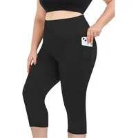 Blusmart Yogashorts Sporthose mit hoher Taille für Damen in großen Größen (Mit Taschen, atmungsaktiv und schweißabsorbierend, 1-tlg., 136 kg tragen kann) Geeignet für Sport und Freizeit