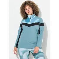 Ulla Popken T-Shirt Funktions-Troyer Slim Troyerkragen Langarm