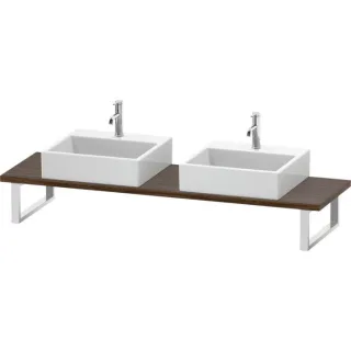 Duravit DuraStyle Konsole DS105C02121 für Aufsatzbecken, 2 Ausschnitte, Stärke 3 cm, Nussbaum dunkel