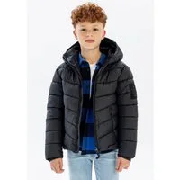 MINOTI Winterjacke Steppjacke mit Kapuze und reflektierendem Print  (2y-14y)