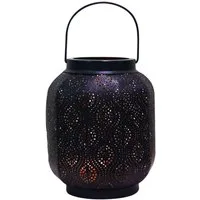 Marrakesch Orient & Mediterran Interior Teelichthalter Orientalisches Windlicht Baghira modern aus Metall in Schwarz 26 cm (1 St), Handarbeit