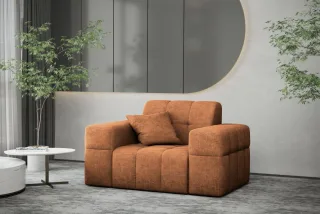 Sessel Designersessel NANCY in Stoff Perfekt Harmony Caramel