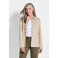 GOLDNER Outdoorjacke Leichte Damenjacke in Velourslederoptik Damen Indoorjacke braun, Veloursoptik, Langarm, weich, Übergangsjacke