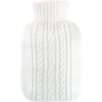 Hugo Frosch Wärmflasche 1,8l Klassik mit Strickbezug, Made in Germany - weiß