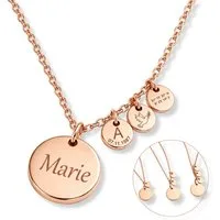 BS Schmuckdesign Kette mit Anhänger mit Gravur Personalisierte Halskette Damen Gravurkette Anhängerplättchen (inkl. Gravur), personalisiert inkl. Geschenkbox