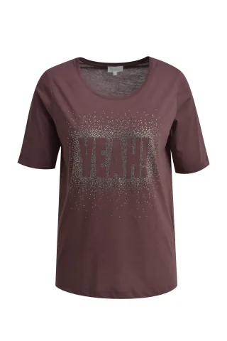 Milano Italy - roundneck t-shirt w/ AW 1/4 sleeve vino - Gr. - M