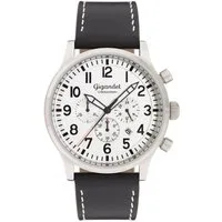 Gigandet Chronograph Armbanduhr, Herrenuhr, Fliegeruhr, 46mm, DESTINATION G15-002, Mineralglas, Datumsanzeige, Lederband, 10bar/100m wasserdicht