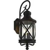 Lucande Außen-Wandleuchte Marcellino, Metall, Braun IP23, 3 x 40 W