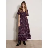 Apricot Maxikleid Maxikleid mit Paisley-Print mit Stufen
