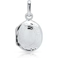 Unique Kettenanhänger Aufklappbares Medaillon oval mit Verzierung 925er Silber SP0317