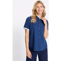 Sieh an! Klassische Bluse Kurzarm-Bluse Kurzarm