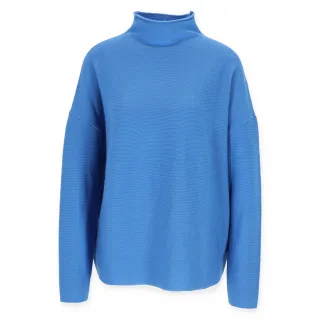 Halsüberkopf Accessoires - Pullover Merino Turtle blau - Gr. - s