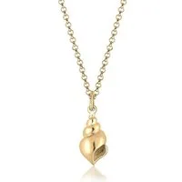 Elli Kette mit Anhänger Anhänger Muschel 925 Sterling Silber vergoldet