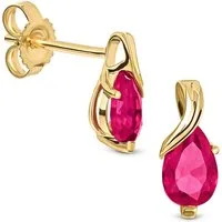 Miore Paar Ohrstecker MG4264E - Ohrringe aus Gelbgold 14 Karat 585 Gold -, Rubine gesamt 0,95 Kt.