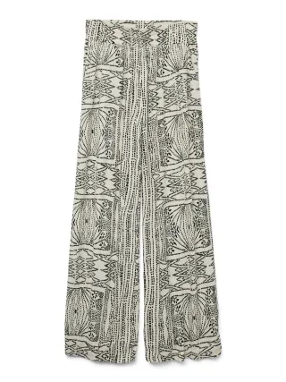 VERO MODA - VMMENNY HW WIDE PANTS WVN BOO Oatmeal - Gr. - L