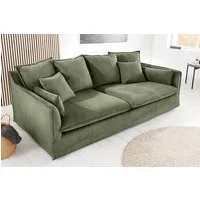 riess-ambiente 3-Sitzer HEAVEN 210cm grün · Hussensofa inkl. Kissen und abnehmbaren Bezug, Einzelartikel 1 Teile, Wohnzimmer-Couch · Cord-Bezug · Federkern-Polsterung · Landhausstil