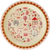 rice Teller Rice Melamin Teller Pink - Fun Fair Print