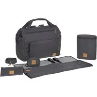 LÄSSIG Wickeltasche Glam, Goldie Twin, Backpack Anthracite, PETA-approved vegan