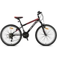 T&Y Trade Kinderfahrrad 24 Zoll Kinder Jugend Fahrrad MTB Mountainbike Rad Bike GRN26041 Rot, 21 Gang Microshift, Kettenschaltung, Federgabel, 21 Gang, Seitenständer