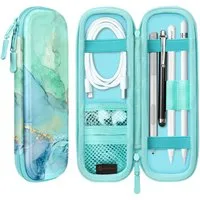 Fintie Stifthülle für Apple Pencil Pro/(USB-C) & Apple Pencil 2/1-Kunstleder Stifthalter, Samsung, Surface Pro Stylus Pen Tasche mit Ablagefach für USB Kabel