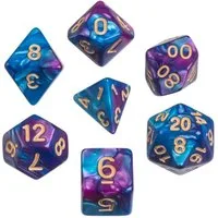Philos Spiel, Würfel - oblivion - lila - 7er Beutel - mehrseitig