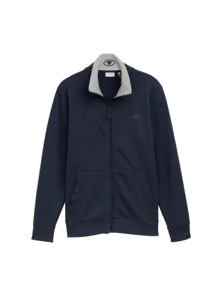 Tom Tailor - Sweatjacke mit Stehkragen sky captain blue - Gr. - XL