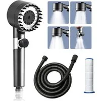 FELIXLEO Handbrause Duschkopf Sparduschkopf Wassersparend Hochdruck Handbrause Grau, (1-tlg)