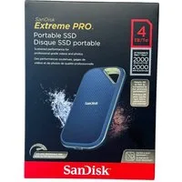 Sandisk SanDisk Extreme PRO Portable SSD 4 TB 2,5 Zoll, 2.000 MB/s externe SSD (4 TB) Flach, rechteckig, sehr handlich – etwa in der Größe einer kleinen Powerbank" 2000 MB/S Lesegeschwindigkeit, bis zu 2000 MB/s MB/S Schreibgeschwindigkeit, Übertragu