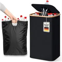Roxlin Aufbewahrungskorb Pfandflaschen Sammelbehälter mit Deckel 100 Liter