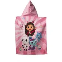 Gabby's Dollhouse Badeponcho für Kinder Hochwertiger Frottee aus 100 % Baumwolle