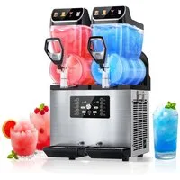 FOHERE Slush Maker Kommerzielle Slush-Maschine, Frozen Drink-Maschine, 30L, Edelstahl, (1-tlg), Margarita, Daiquiri, Wein, Frappe, Slush