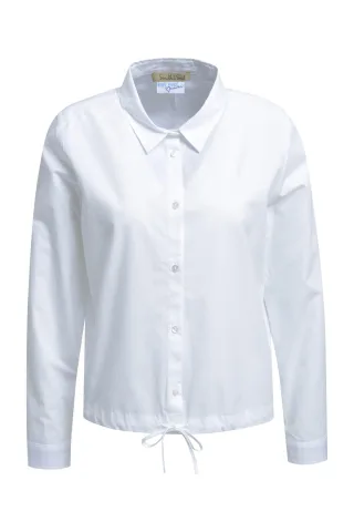 Smith&Soul - Solid Blouse with Drawstring at front white - Gr. - M