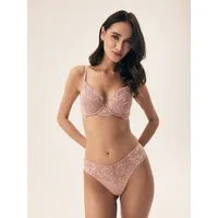 ESOTIQ Push-up-BH Push-up-BH Blueberry, herausnehmbare Polster, florale Spitze