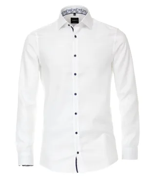VENTI - Struktur Hemd uni weiss - Gr. - 38