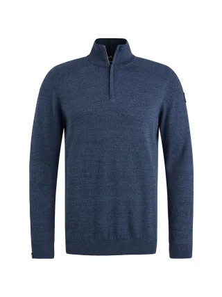 Vanguard - Half zip collar cotton mouline blue indigo - Gr. - M