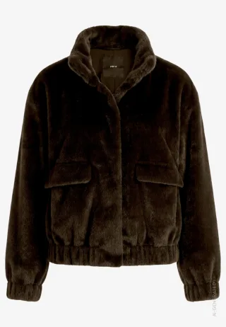 zero - Plüschjacke mit Taschenklappen - Gr. - 36