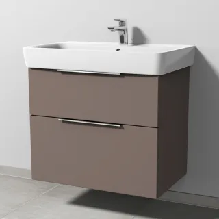 Sanipa 3way Waschtischunterbau zu Geberit Renova Plan Waschtisch mit 2 Auszügen, Taupe-Matt UP8781T